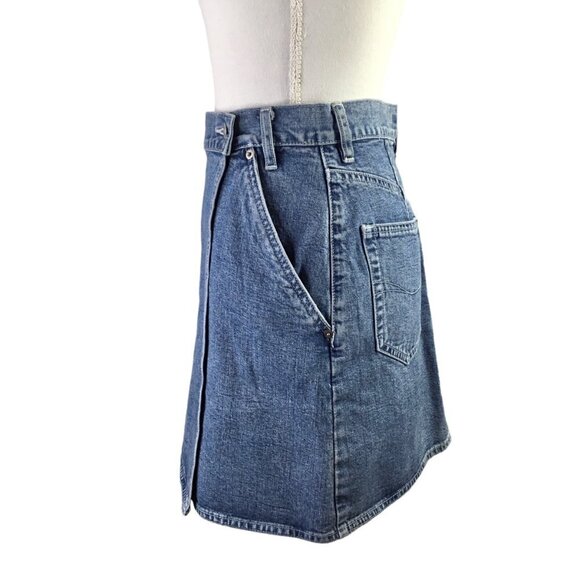 Vintage 1994 Pepe Jeans London Blue Denim Skirt Wraparound Jean Size 26 Y2K Boho - Picture 4 of 13